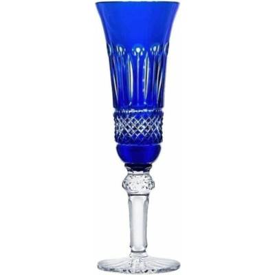 Bohemia Crystal Tomy Ručně broušené sklenice na šampaňské modrá 6 x 155 ml