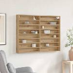 vidaXL Витрина Монтиране на стена Дъб 100 x 8, 5 x 75 cm (869187)