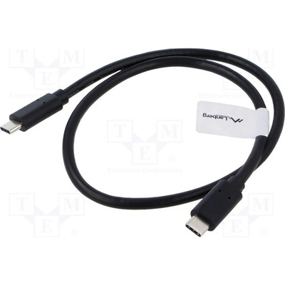 Lanberg CA-CMCM-32CU-0005-BK USB 3.1, USB C vidlice, z obou stran, zlacený, 0,5m, černý