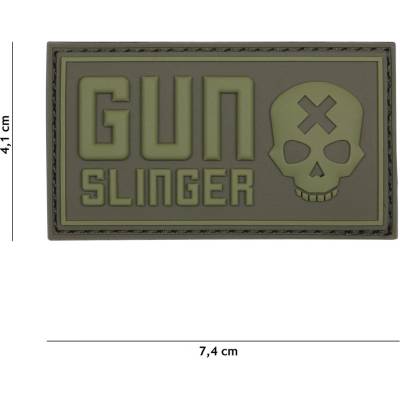 Gumová nášivka 101 Inc nápis Gun Slinger - olivová