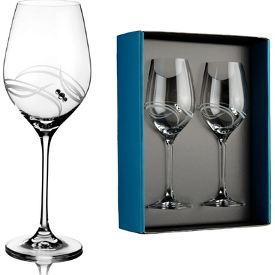 Swarovski Element poháre na biele víno Apollo s kryštálmi 2 x 360 ml
