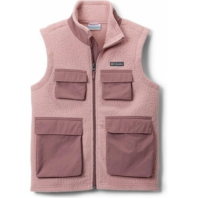 Jasper Ridge Pebbled Fleece Vest Youth Eraser Pink, Fig
