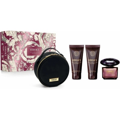 Versace Crystal Noir Versace Crystal Noir EDP 90 ml + sprchový a koupelový gel 100 ml + parfémované tělové mléko 100 ml + kosmetická taška