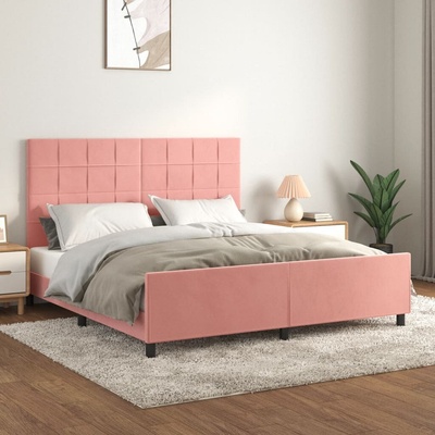 zahrada-XL 3125774 Rám postele s čelem růžový samet
