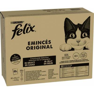 Mega balení Felix Classic kuře, ledviny, kachna, jehněčí, hovězí 80 x 85 g