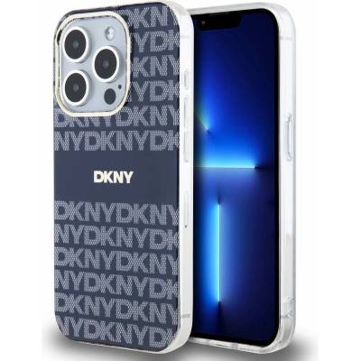DKNY Repeat Pattern Tonal Stripe MagSafe Case - хибриден удароустойчив кейс с MagSafe за iPhone 15 Pro Max (син)