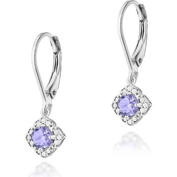 Blink-Blink zlaté diamantové náušnice s Tanzanitmi 3330BDTaB