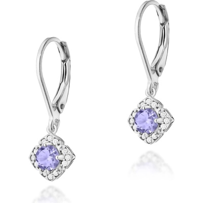 Blink-Blink zlaté diamantové náušnice s Tanzanitmi 3330BDTaB