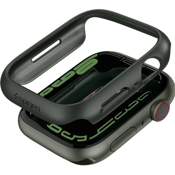 Image 1 of Spigen Висококачествен калъф за Apple Watch 7/8/9 (45mm) от Spigen Thin Fit - military green (ACS04175)
