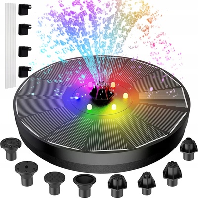 FONTÁNA FONTÁNA ZAHRADNÍ LED PLOVOUCÍ ČERPADLO VODY do Jezírka RGB – Hledejceny.cz