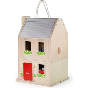 Bigjigs Toys - Дървена сгъваема къща за кукли