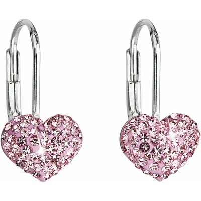 Pavona náušnice se Swarovski Elements srdce růžové 31125.3 ROSE