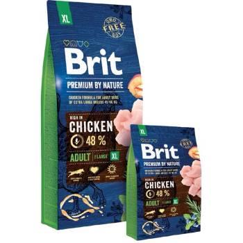 Image 1 of Brit Brit Premium by Nature Adult XL Храна за кучета, суха, за възрастни, с пилешко и сьомга, 15kg