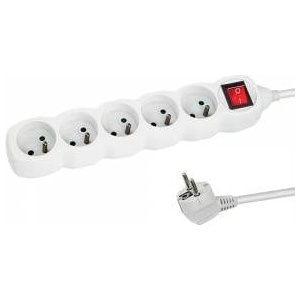 Esperanza power strip 5 sockets switch 1.5m white