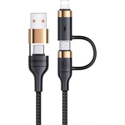 USAMS iPhone 14 Pro / 14 Plus / 14 USAMS U62 кабел за данни USB/Type-C - мълния/Type-C, 120 см, ЧЕРЕН SJ483USB01 (SJ483USB01)