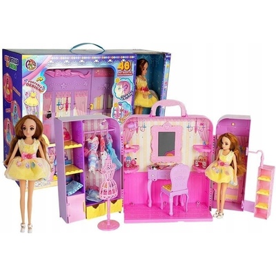 LeanToys Šatní skříň světlem a zrcadlem 26 cm Sada