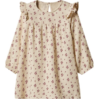 lupilu dívčí mušelínové šaty krémová – Zboží Mobilmania