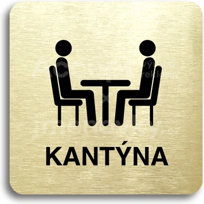ACCEPT Piktogram kantýna III - zlatá tabulka - černý tisk bez rámečku