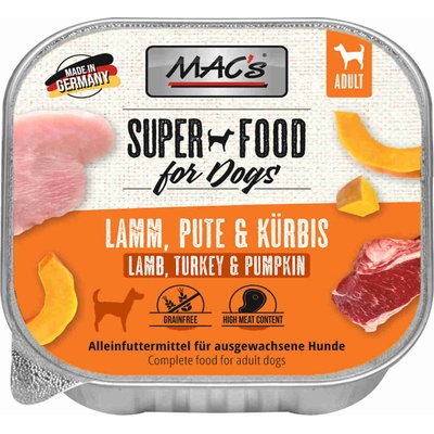 MAC's Mac’s Dog Lamb, Turkey & Pumpkin - Премиум пастет за кучета с агнешко месо, пуешко и тиква