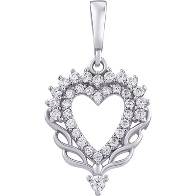 SILVEGO Stříbrný přívěsek srdce Michelle s Brilliance Zirconia PRG0014PS