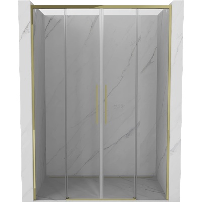 Mexen Rox Двойни плъзгащи се душ врати 160 см, прозрачни, златни - 8C2-160-002-50-00 (8C2-160-002-50-00)