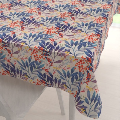 Biante Dekorační obdélníkový ubrus PML-067 Modré listy na krémovém 120x160 cm