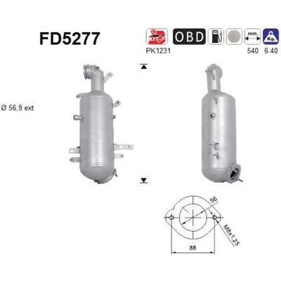 Filtr sazových částic, výfukový systém AS FD5277