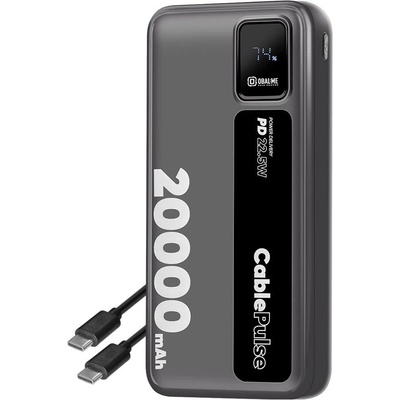 OBAL:ME Външна батерия с вградени USB-C и Lightning кабели и USB-C, USB-A портове и технология за бързо зареждане - OBALME CablePulse Power Bank With Build-in Cables 22.5W 20000 mAh (черен) (OMPWBC20K)