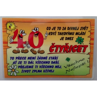 Vtipné přání k narozeninám - 40 let – Hledejceny.cz