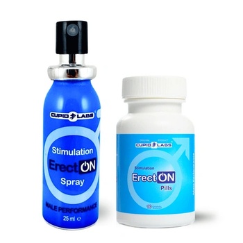 CUPID LABS Спрей за мощна Ерекция ErectON 25мл + ErectON 10 Капсули за по-силна ерекция Секс Стимулант