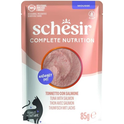 Schesir Cat Compl.Nutrition Tuňák+losos pěna, 85 g