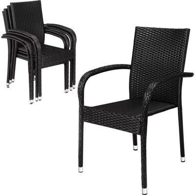 InternetovaZahrada Ratanové stoličky Comfort 4 ks čierna