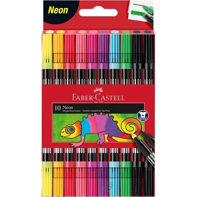 Faber-Castell Флумастери, двойни, неонови, 10 цвята (O1010180013)