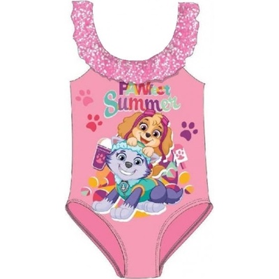 SpinMaster Dievčenské jednodielne plavky Tlapková patrola Paw Patrol Skye a Everest sv. ružové