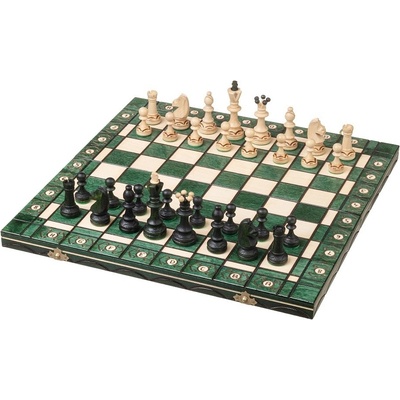Drevený šach Ambassador stredný - zelený