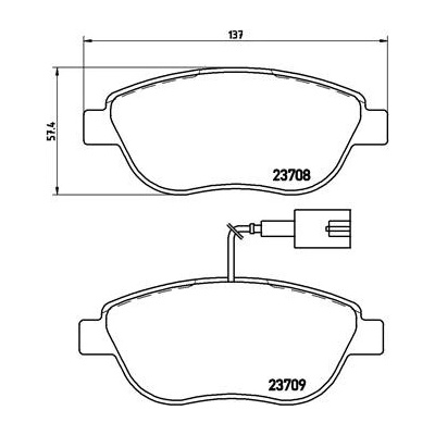 BREMBO Sada brzdových platničiek kotúčovej brzdy P23087
