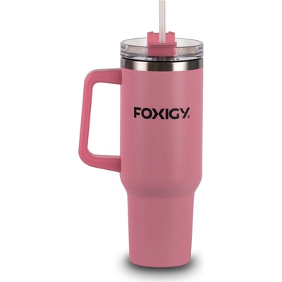 Foxigy Termohrnček do auta so slamkou 1200 ml Pink