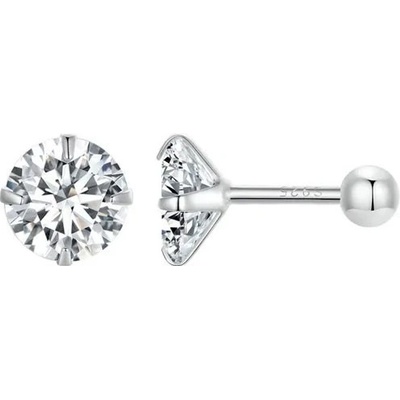 Grace Silver Jewellery stříbrné náušnice Helen šroubek zirkon E-SCE1646-S/153 stříbrná
