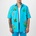 OFF WHITE Риза с къс ръкав OFF WHITE Men's Oversized Fit Cotton Short Sleeve Point Collar Shirt - Blue 4355