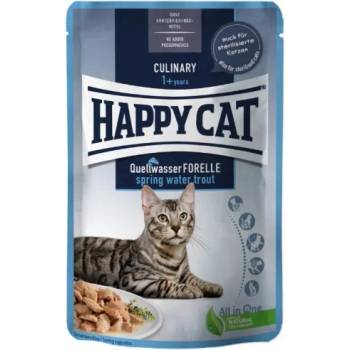 Happy Cat MIS Culinary Spring-Water Trout - паучове за котки, месо в сос с пресноводна пъстърва, 85 гр, Германия - 70620