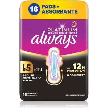 Always Platinum Night Extra Size 5 санитарни кърпи за нощ 16 бр