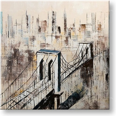 Maľovaný obraz na stenu MESTO 80x80 cm - 80×80 cm / Klasický 2 cm