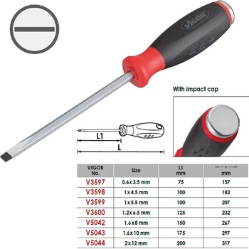 Image 1 of VIGOR Ударни прави отвертки - от 11.40лв ; vigor