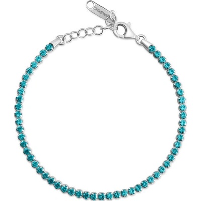 BROSWAY strieborný náramok Fancy Aqua Green BWFAG07