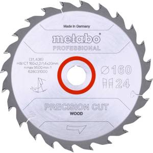 Metabo - Пилен диск Precision Cut Wood - Professional, 160x20 мм, Z24 628031000 (628031000)