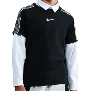 Nike Детска тениска Nike Kid's NSW Tee Club+POLY 2 T-shirt - Black - размер XS (704-5759-0211)
