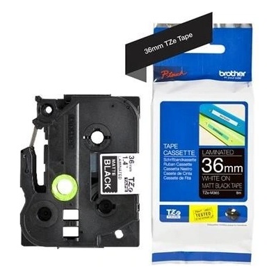 páska BROTHER TZeM365 biele písmo, matná čierna páska Tape (36mm) (TZEM365)