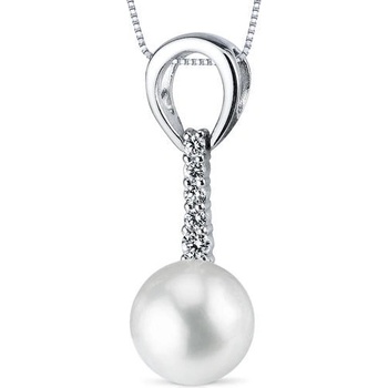 Eppi Jemný strieborný náhrdelník s bielou perlou Ladona P32290