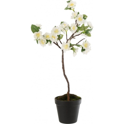 Dekorácie umelý biely kvitnúce stromček - 24-24 * 52 cm - J-Line by Jolipa