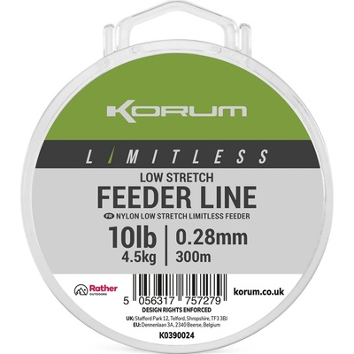 Korum Limitless Low Stretch Feeder Line 300 m 0,28 mm 4,5 kg
